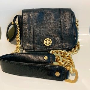 Black Tory Burch chunky chain crossbody bag